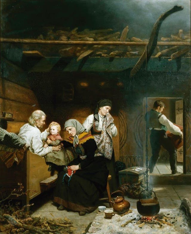 A bênção do avô – Adolph Tidemand (1875). Museu de Arte de Bergen, Noruega.