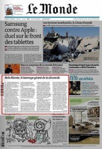 Le Monde campanha internacional ambientalista contra o Brasil