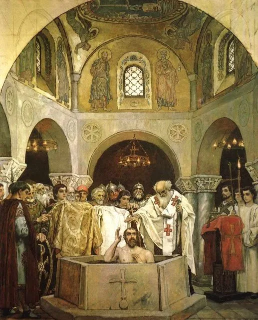 Batismo de São Vladimir, o Grande, ano 988. Viktor M. Vasnetsov (1848–1926)