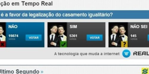 Enquete do IG: público rejeita o casamento homossexual