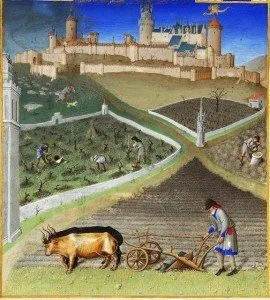 Tres Riches Heures du duc de Berry, Março, Idade Media