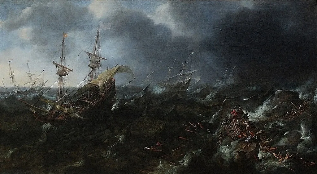 Batalha de Lepanto, pintura de Andries van Eertvelt