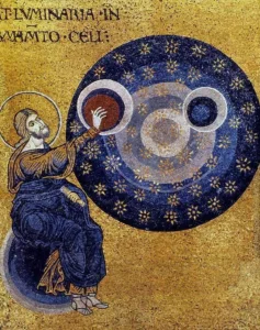 Fen_menos_como_o_identificado_pela_NASA_postulam_a_exist_ncia_de_um_Deus_que_criou_o_mundo_com_infinita_sabedoria_e_o_governa_com_insond_vel_poder._Mosaico_siciliano_do_s_culo_XII