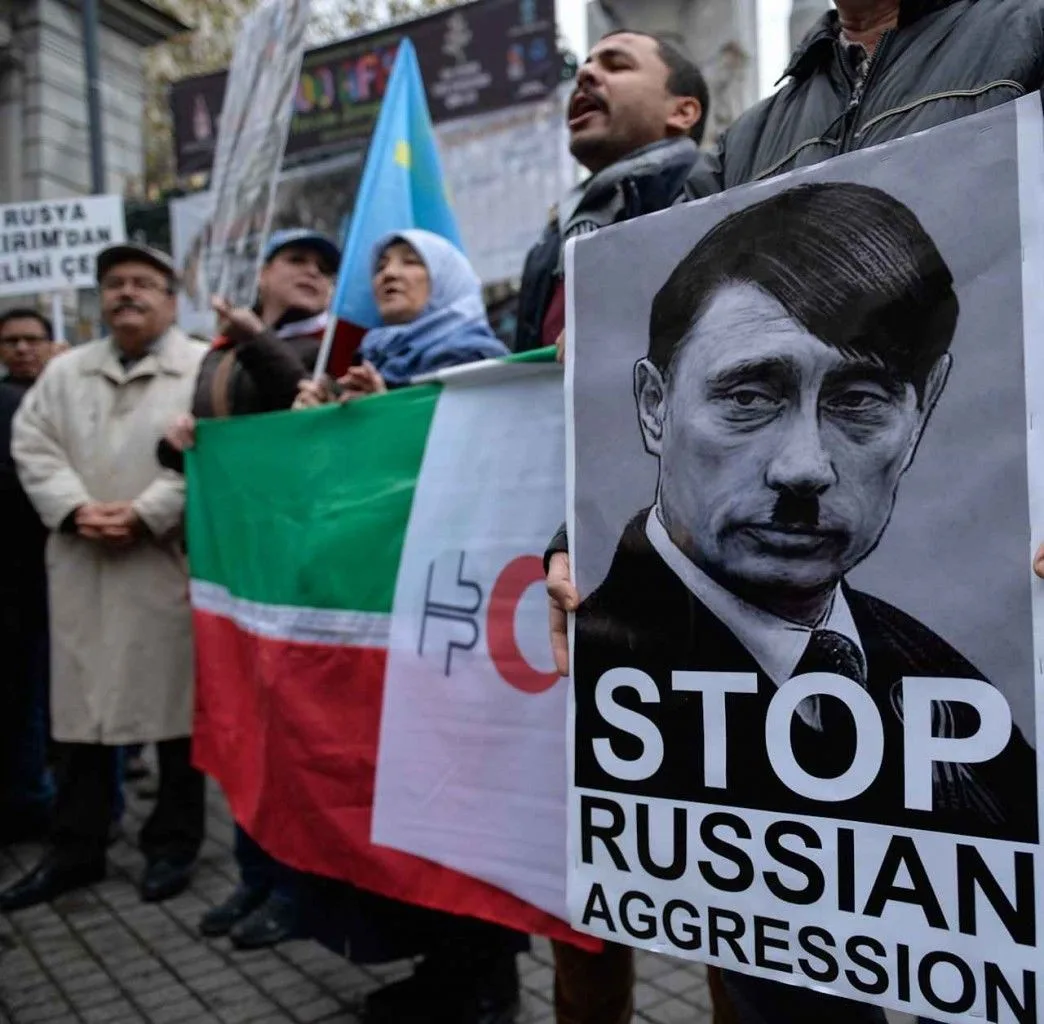 Protesto dos tártaros contra Putin, Istambul.