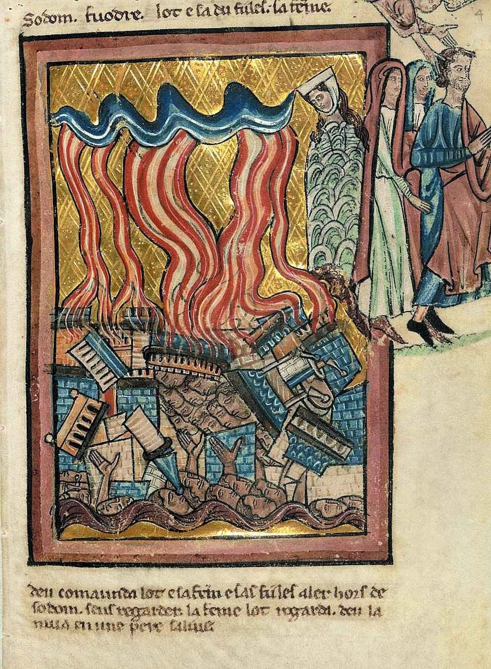 A destrucição de Sodoma, segundo iluminura do século XIII, William de Brailes (1230 – 1260)