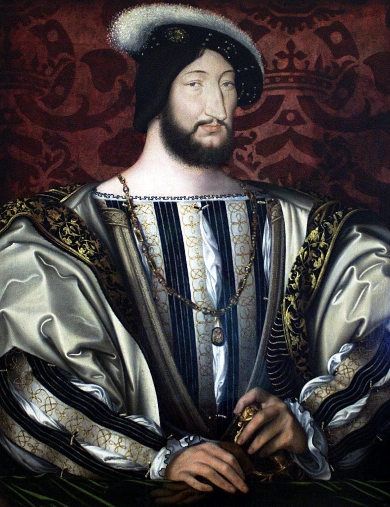 Francisco I, retratado por Jean Clouet (1530), Museu do Louvre