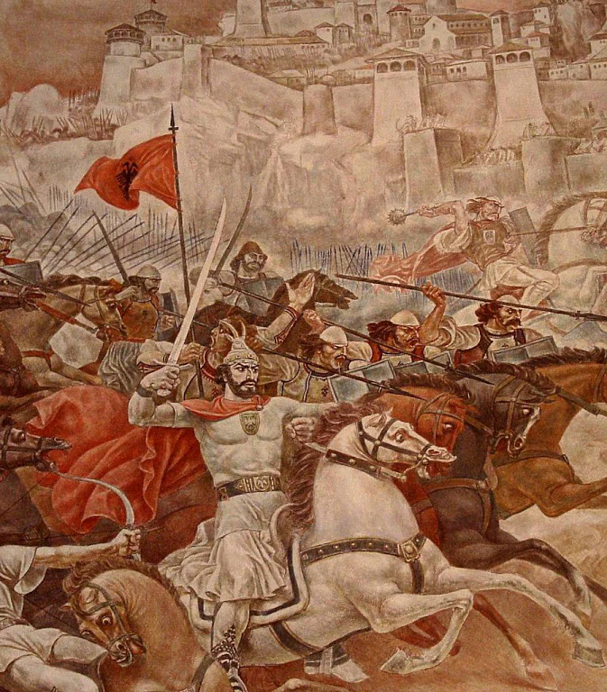 Skanderbeg, herói católico na luta contra os turcos que tinham invadido sua pátria, a Albânia, nos Bálcãs