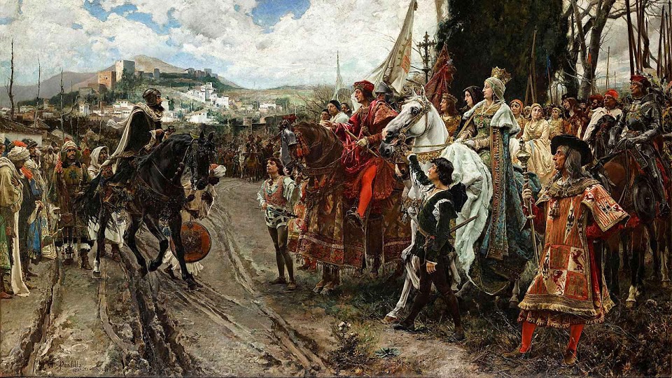 O rei muçulmano Boabdil entrega as chaves de Granada à rainha Isabel a Católica, Francisco Pradilla y Ortiz (1848–1921)
