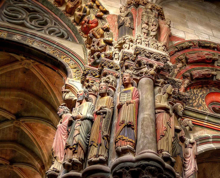 Catedral de Ourense, Espanha, detalhe do p_rtico de ingresso ou 'P_rtico del Paraiso'