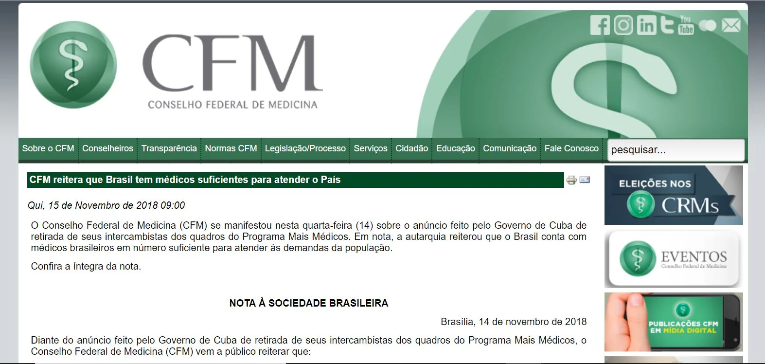No momento, você está visualizando Notícias Breves – 19/11