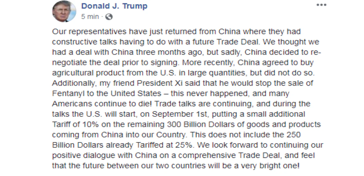 No momento, você está visualizando Trump comprova: com chineses nem papel por escrito