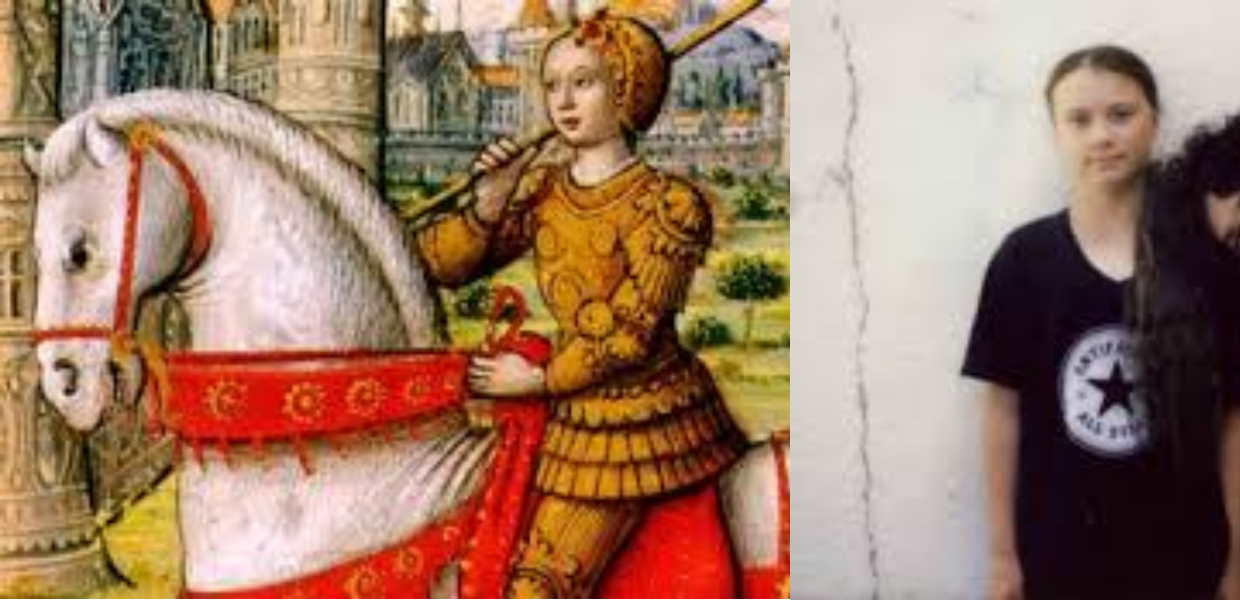 No momento, você está visualizando Heroínas da Fé e figuras midiáticas: Santa Joana D´Arc e Greta de Thunberg