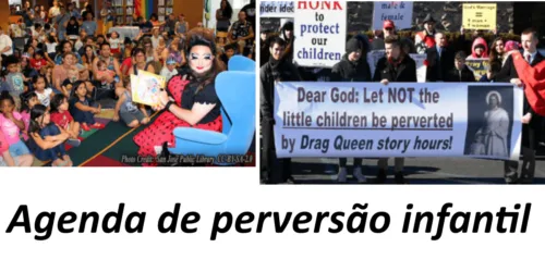 Drag Queen, agenda de perversão das crianças. Protesto da TFP americana