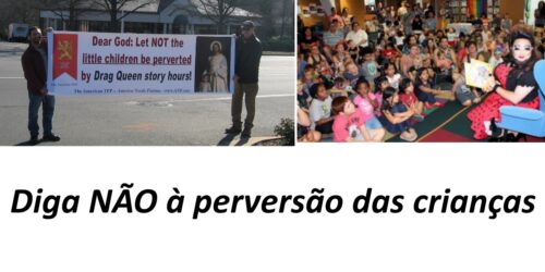 TFP americana em protesto contra evento do Drag Queen. Salvemos as crianças da perversão