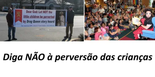 TFP americana em protesto contra evento do Drag Queen. Salvemos as crianças da perversão