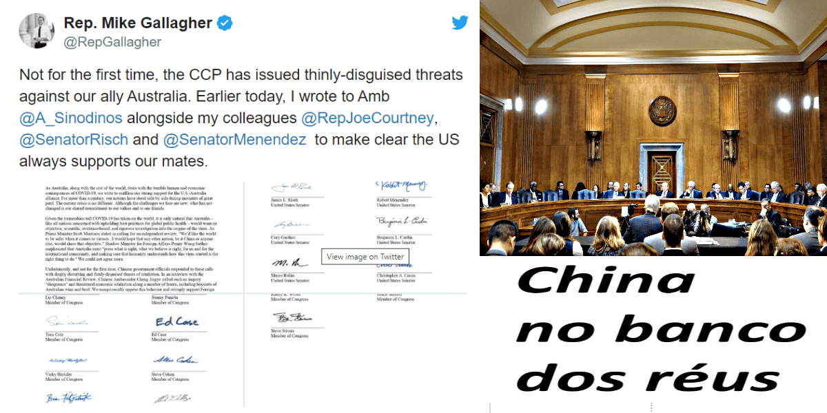 No momento, você está visualizando Congressistas americanos apóiam Austrália contra ameaça da China. Alerta, Brasil!