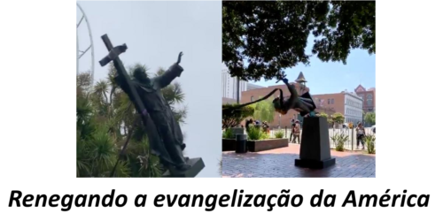 Estátua de São Junípero Serra é removida e profanada em ato contra a Evangelização