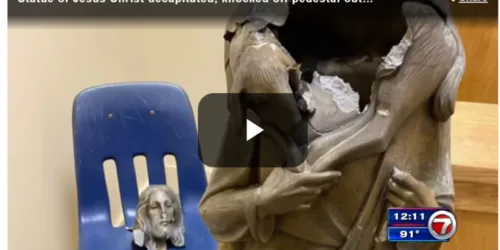 Imagem de Jesus, o Bom Pastor, decapitada em Miami