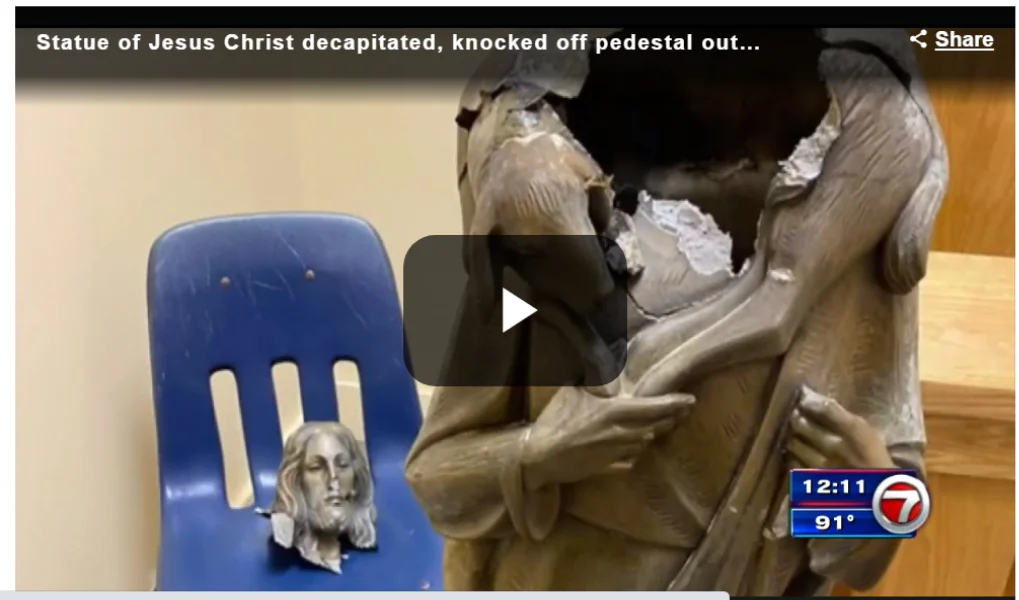 No momento, você está visualizando Imagem de Jesus, o Bom Pastor, decapitada em Miami