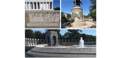 Grafitar monumentos públicos? Até onde irão os protestos da esquerda?