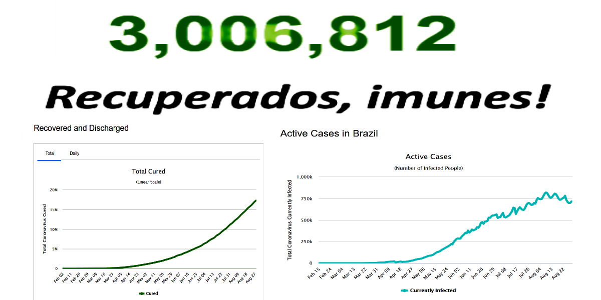 No momento, você está visualizando Brasil ultrapassa três milhões de curados, imunes! Quarentena socialista até quando?