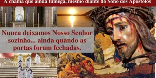 A chama que ainda fumega, mesmo diante do Sono dos Apóstolos. Nunca deixamos Nosso Senhor sozinho… ainda quando as portas foram fechadas.