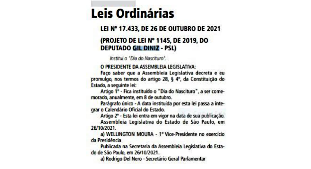 No momento, você está visualizando Publicado: Alesp institui “Dia do Nascituro”