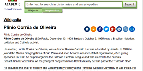 Breves: repercute a obra de Dr. Plinio