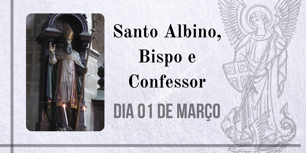 No momento, você está visualizando 01/03 – Santo Albino, Bispo e Confessor