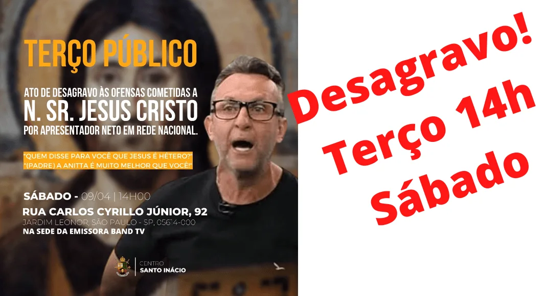 No momento, você está visualizando Terço público, sábado, 14h: desagravo à ofensa gravíssima a Nosso Senhor