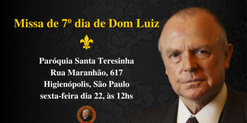 Convite para Missa de 7º dia de Dom Luiz