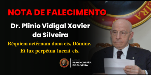 Nota de falecimento de Dr. Plinio Vidigal Xavier da Silveira